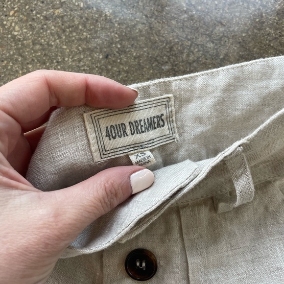 Linen Shorts, tortoise buttons, XS - Picture 4 of 5